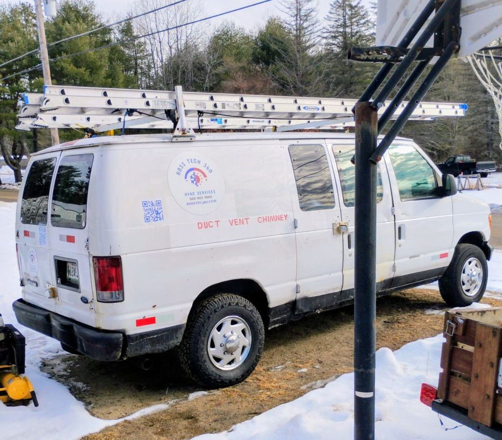 Ross Tech 360 HVAC duct and vent cleaning service van equipped with ladders
